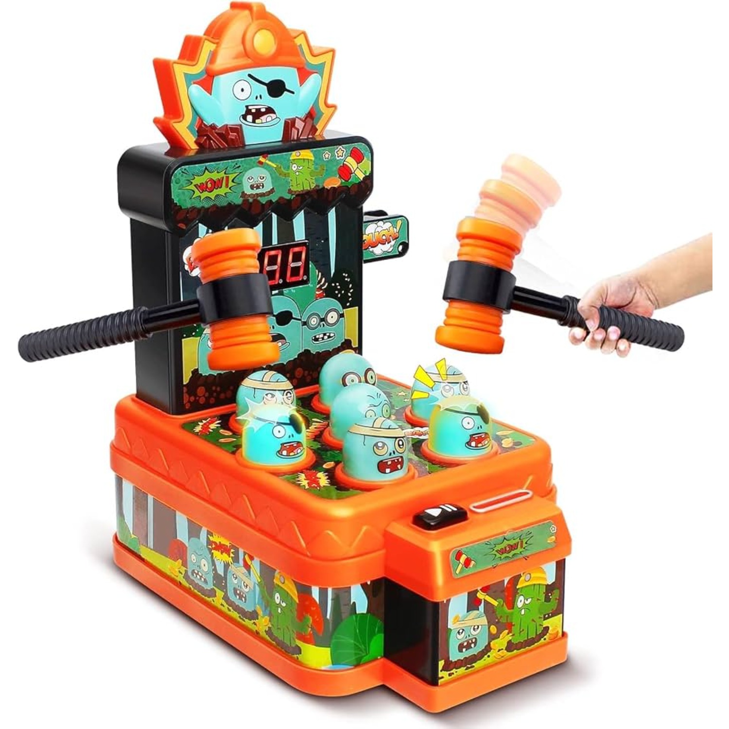 Kids Zombie Toys - ของเล่นเกมตีซอมบี้สำหรับเด็ก เกมอาร์เคดขนาดเล็ก ของเล่นทุบและตีแบบอิเล็กทรอนิกส์ ของขวัญสำหรับเด็กวัยหัดเดิน เด็กชาย