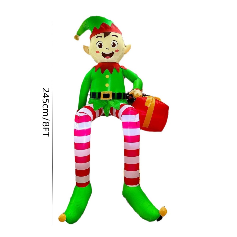 8FT คริสต์มาสเป่าลมนั่งเอลฟ์ตก - Kids Toys Xmas บทวิจารณ์และราคา