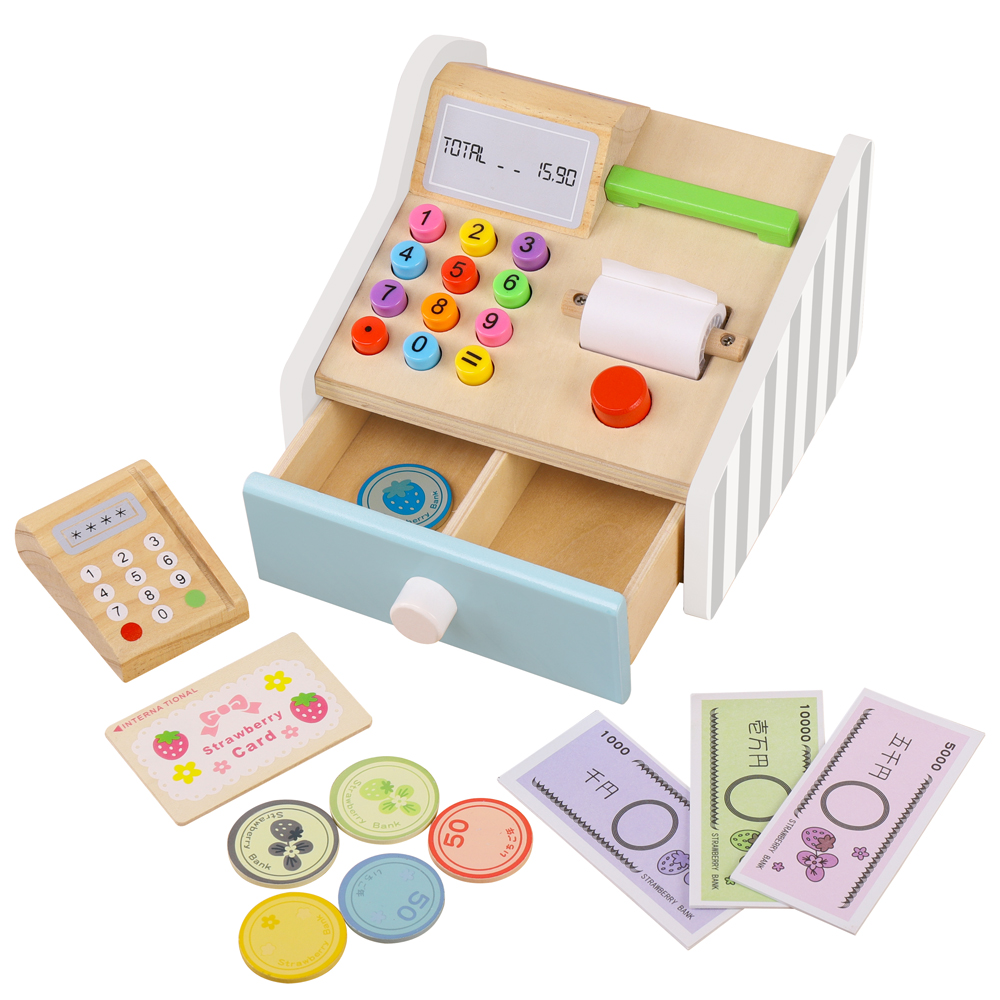 ของเล่นเด็กทำจากไม้ใช้ลงทะเบีย - Toy Cash Register บทวิจารณ์และราคา